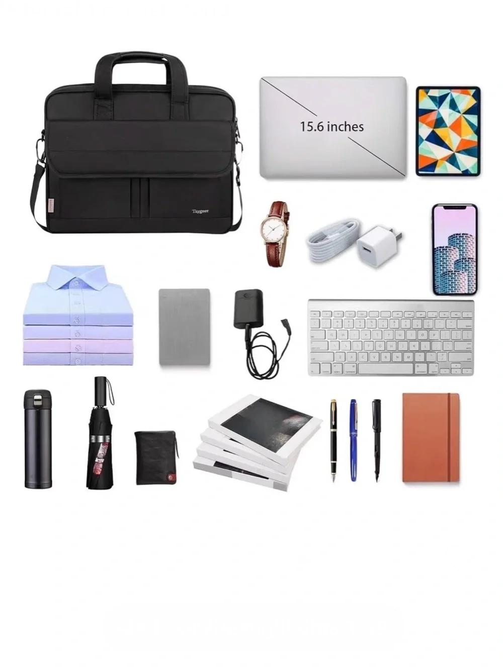 Taygeer Laptop💻Bag 15.6”Water💦Resistant Messenger Shoulder Bag w Strap